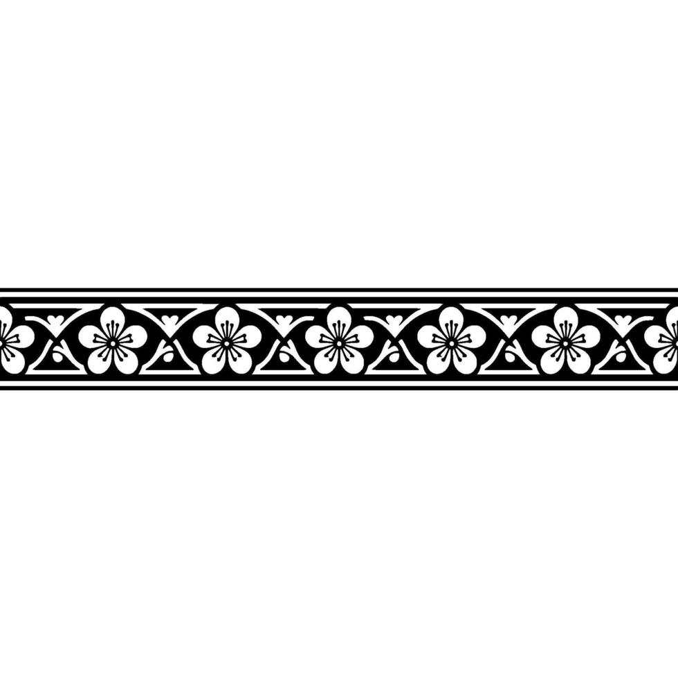 Elegant Floral Border, Vintage , Decorative Element, alternate version 197 vector