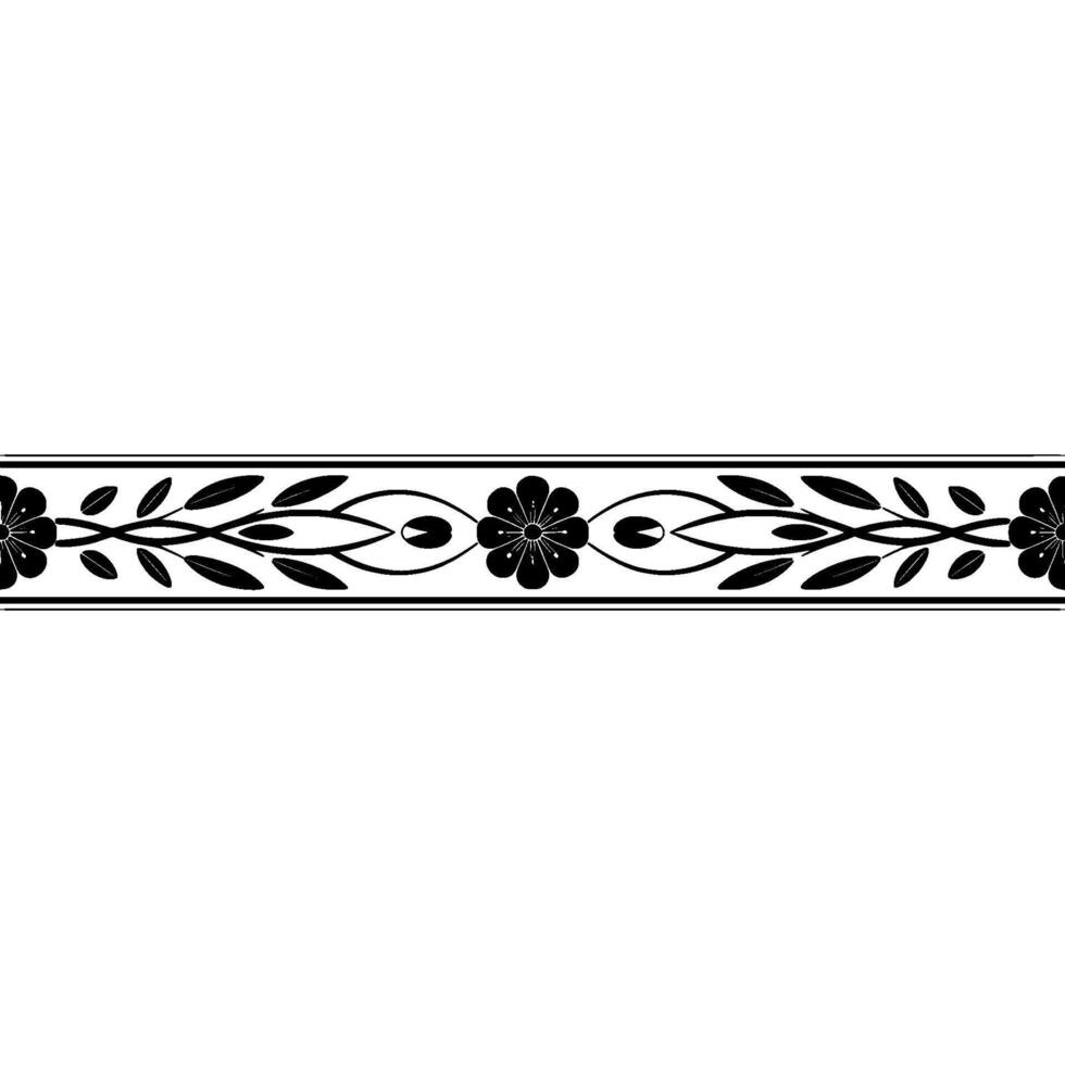 Elegant Floral Border, Vintage , Decorative Element, alternate version 200 vector