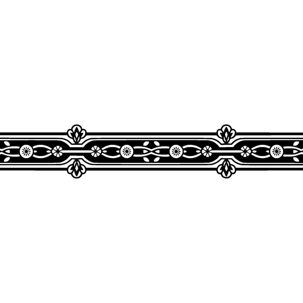 Art Nouveau Decorative Border, Elegant Line Art vector