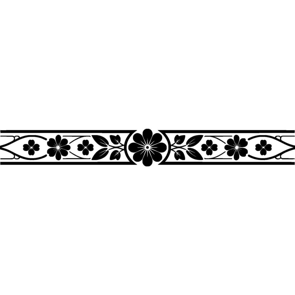 Elegant Floral Border, Art Deco Style, Stylized vector