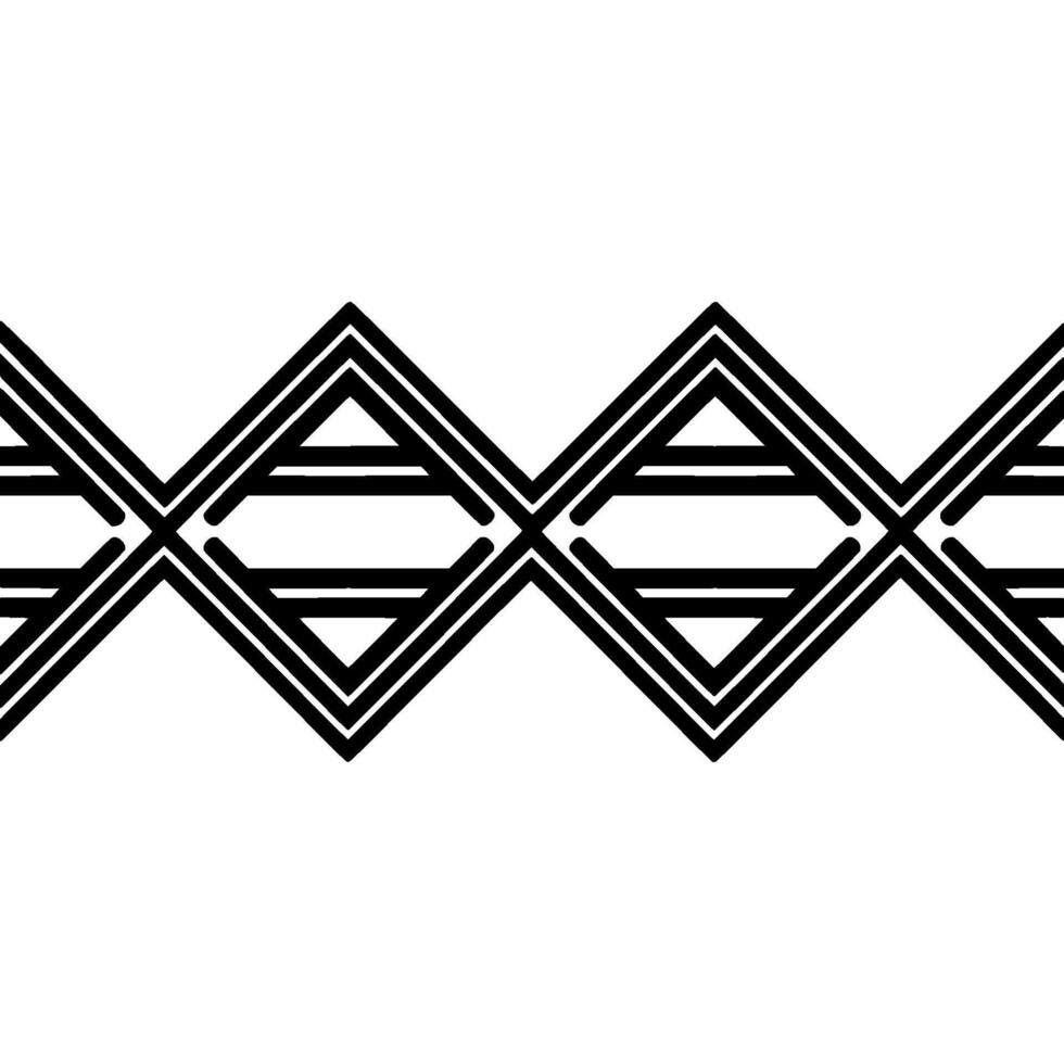 Geometric Deco Border, Minimalist Black White Pattern - Geometry vector