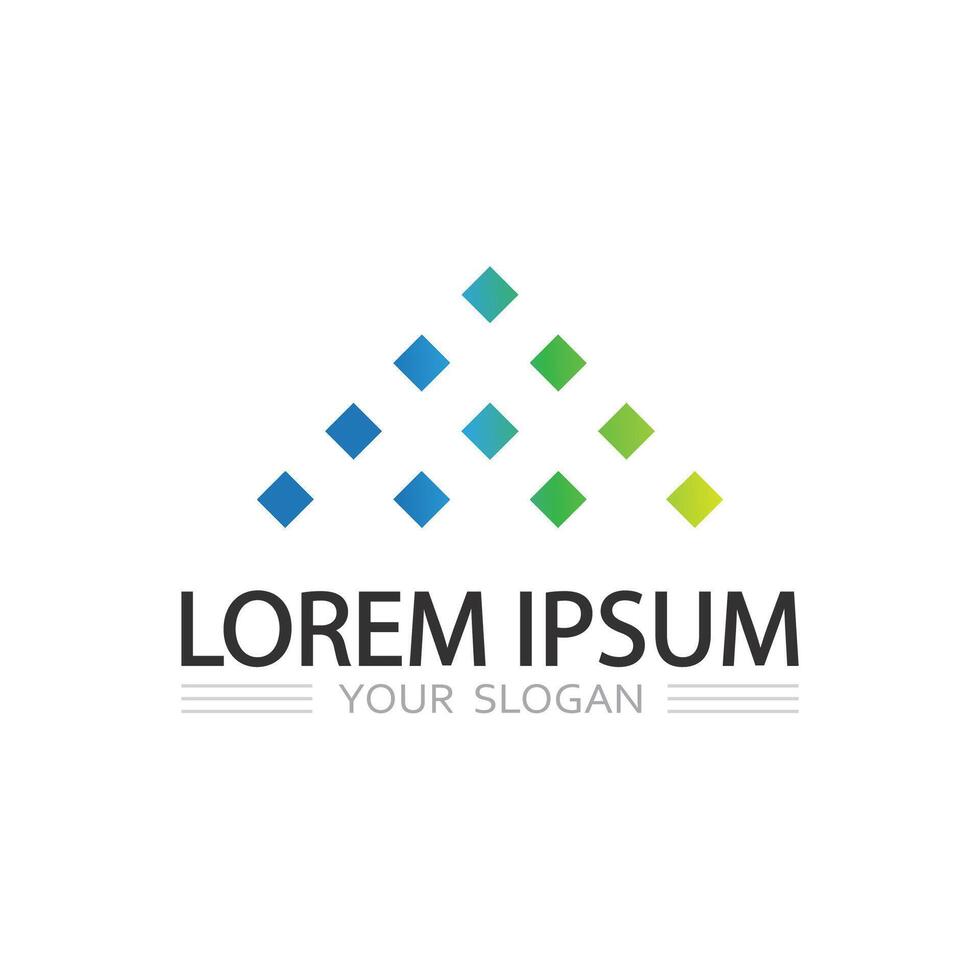 triangle logo design with layered elements for sharp business visual branding vector