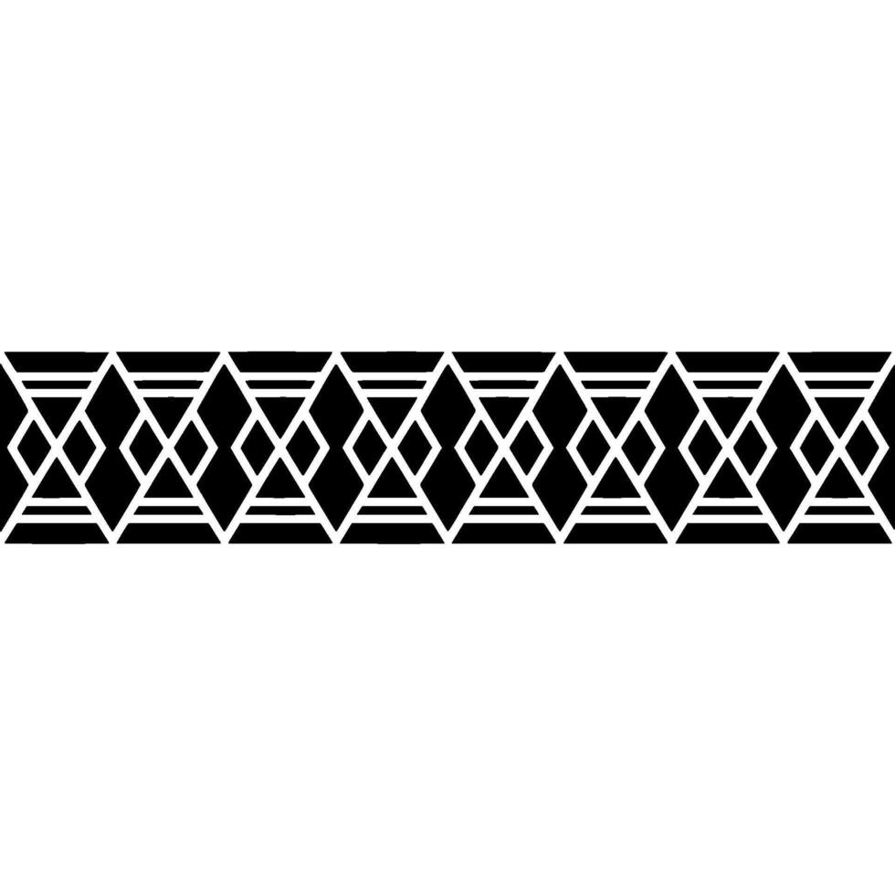 Geometric Deco Border, Black White, Minimalist Pattern, Linear vector