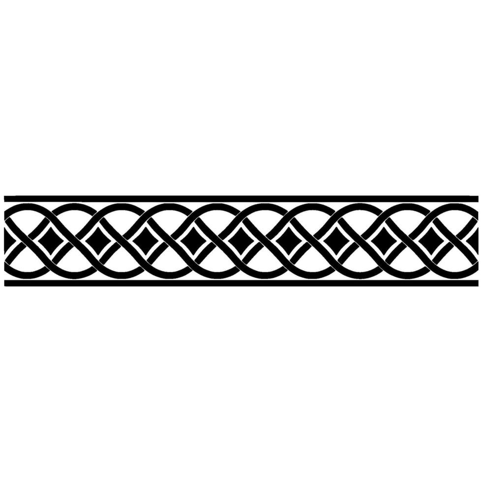 Intricate Celtic Border, Elegant Woven Pattern, Weaving vector
