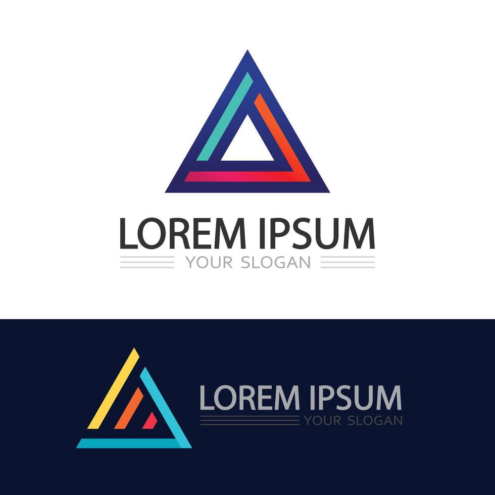 Abstract triangle logo with modern minimalist shape for branding and identity design vector