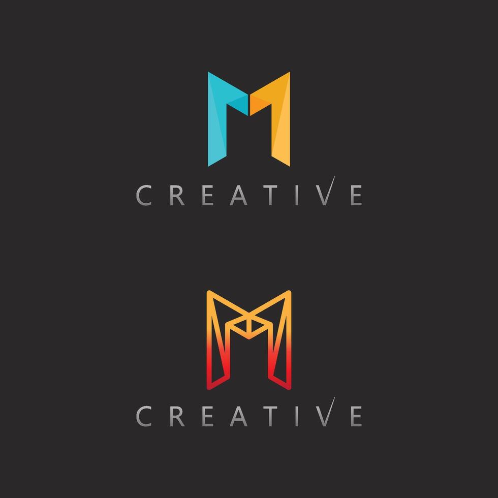 Artistic M Letter Logo for Creative Portfolio and Design Studio Branding vector