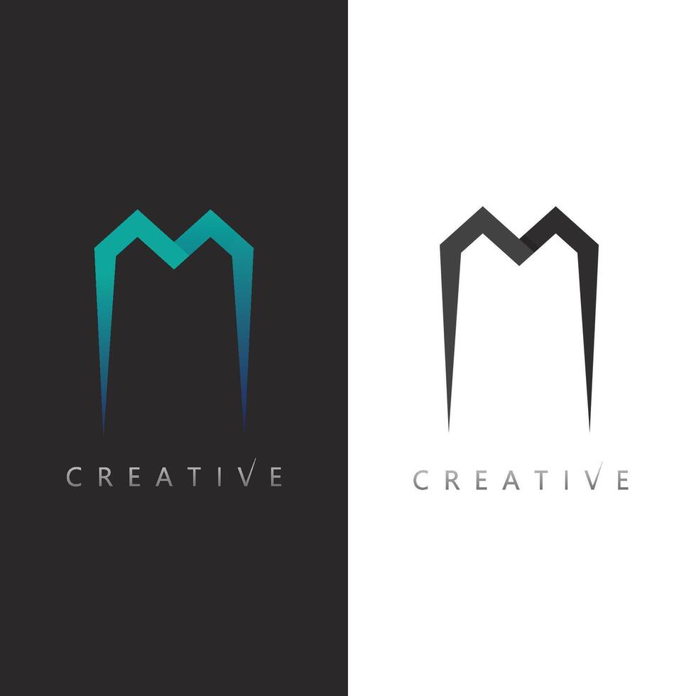 Professional Letter M Icon in Minimalist Concept for Company Branding vector