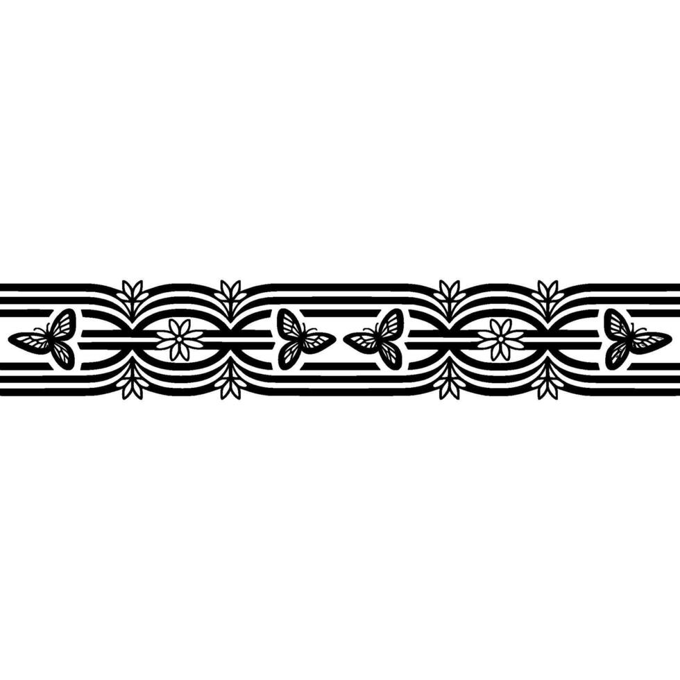 Art Nouveau Border Butterfly Floral Ornamentation vector
