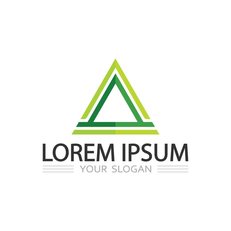 triangle symbol logo design for corporate innovation and global branding vector