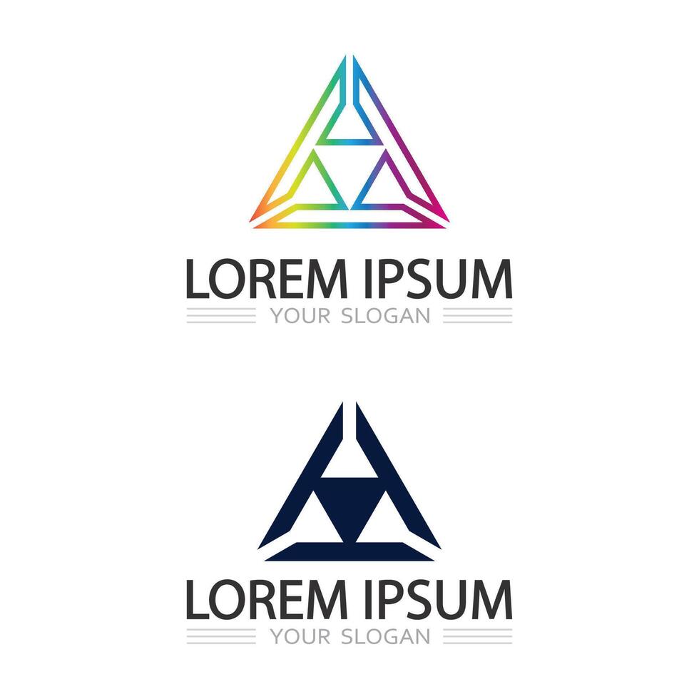 Modern triangle logo with high-tech appearance for innovative company branding vector
