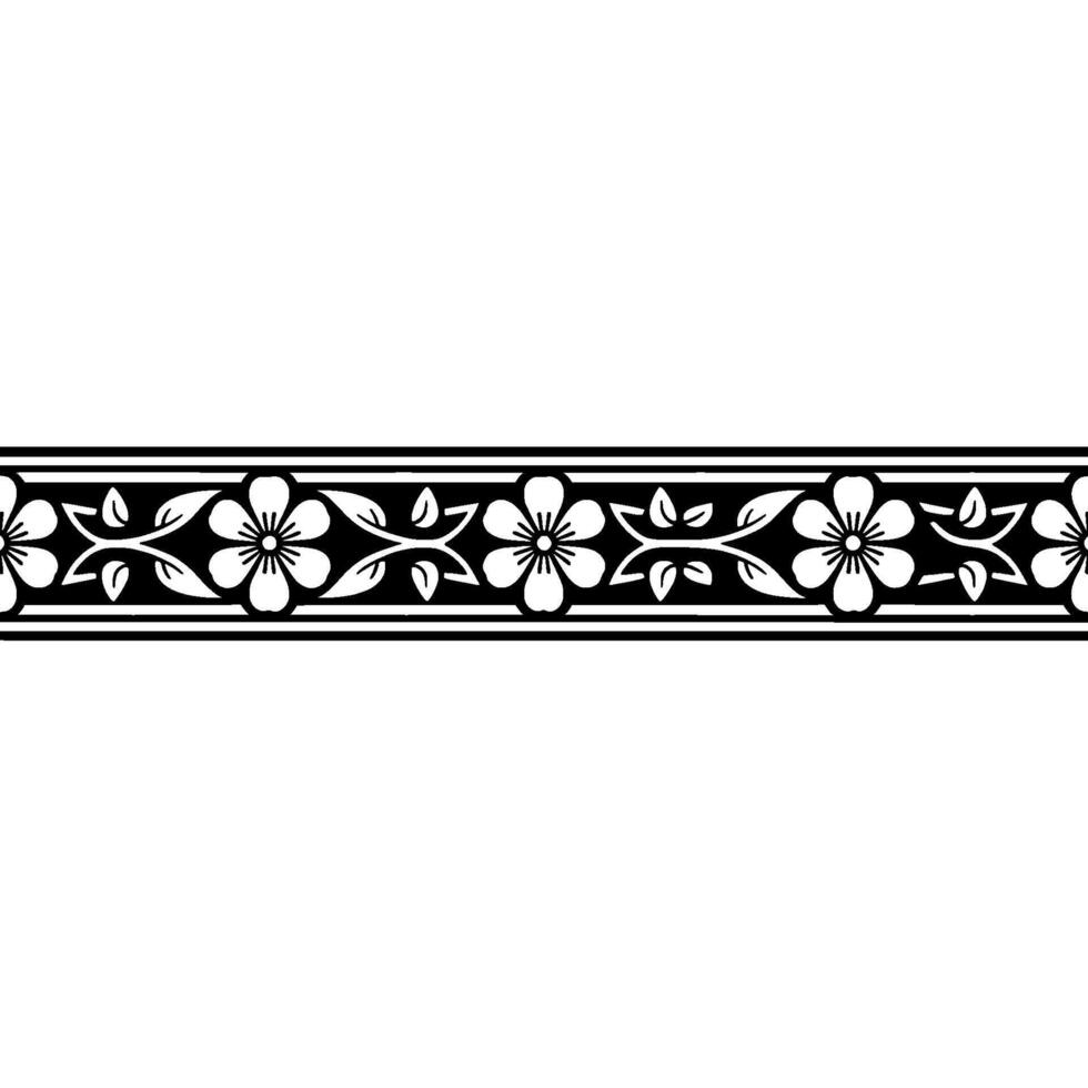 Elegant Floral Border, Vintage , Decorative Element, alternate version 208 vector
