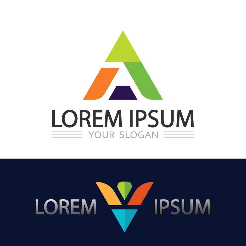 Unique Prismatic Triangle Emblem with Rainbow Style Logo Concept vector
