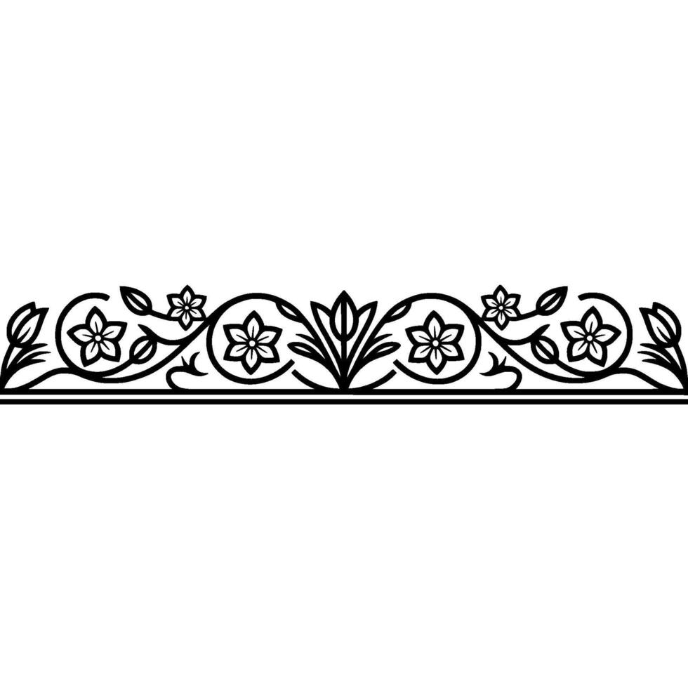 Elegant Floral Border, Vintage , Decorative Element, alternate version 213 vector