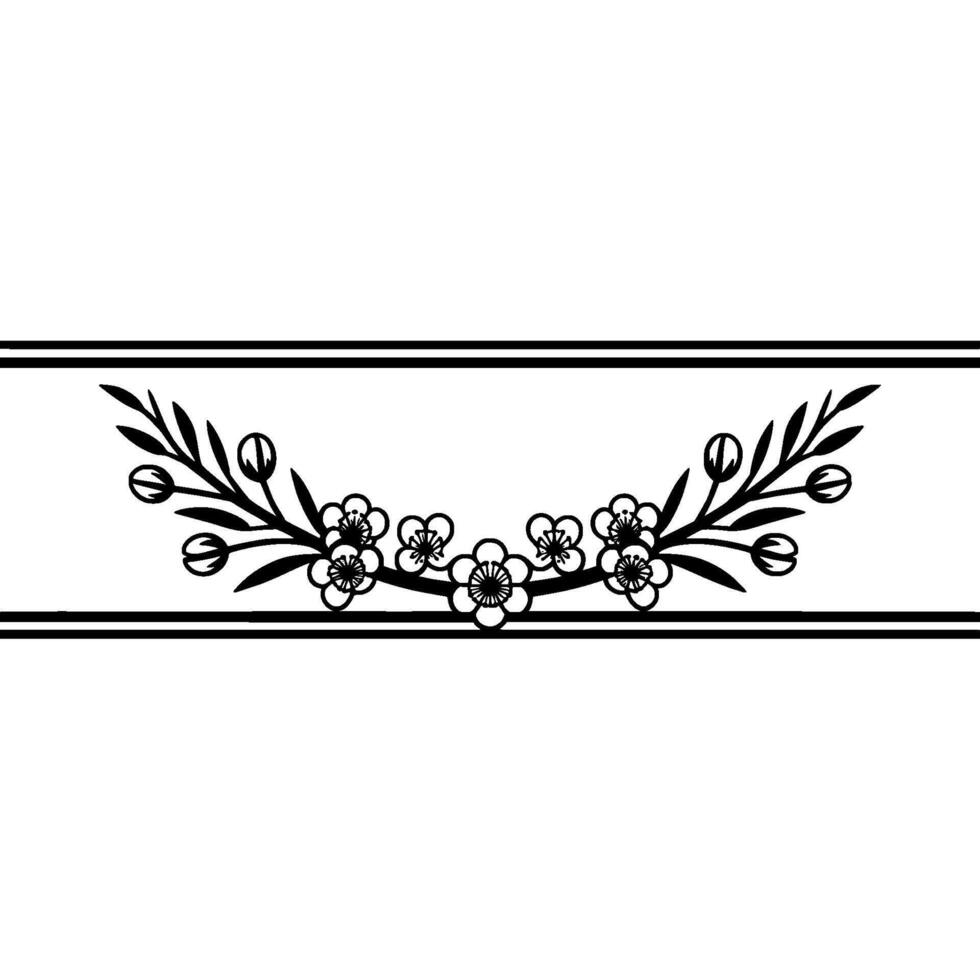 Elegant Sakura Branch Border, Minimalist - Floral vector