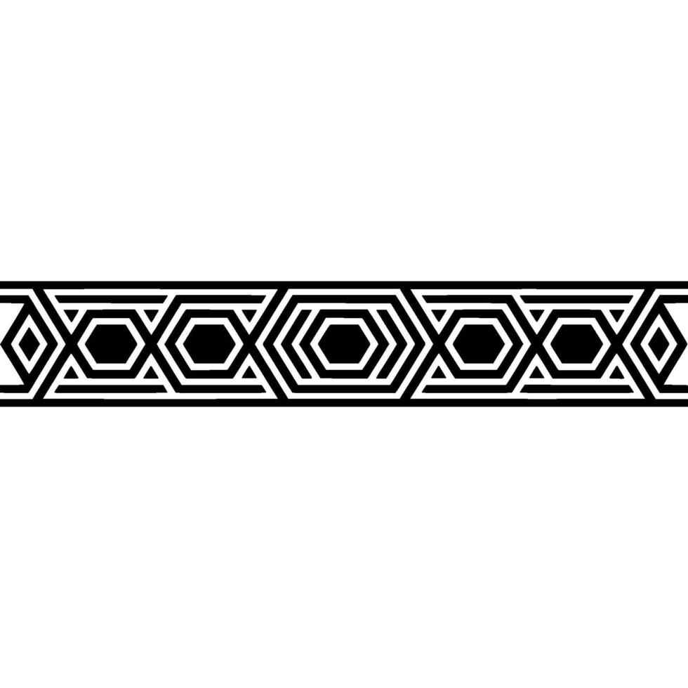 Geometric Deco Border, Elegant Pattern, Black White vector