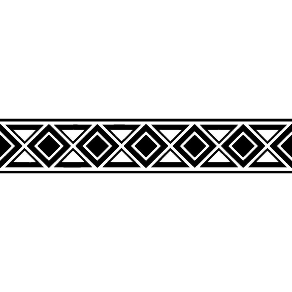 Geometric Deco Border, Black White, Minimalist - Pattern vector