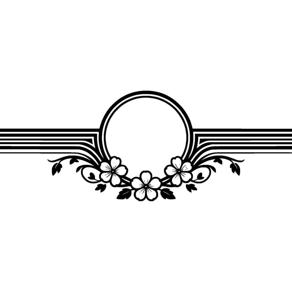 Vintage Floral Border, Art Deco Elegance vector