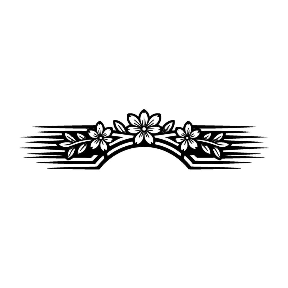 Floral Arch Emblem, Vintage Illustration, Delicate vector