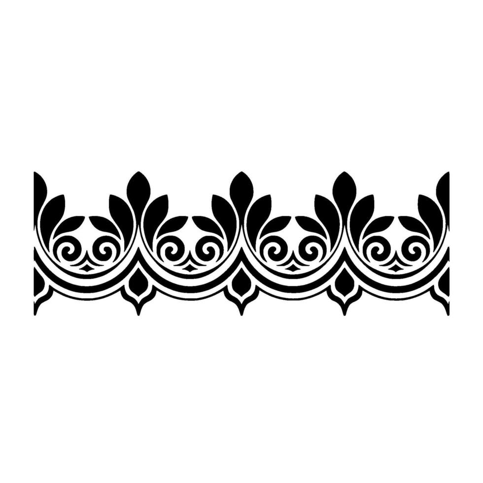 Intricate Black Floral Border, Elegant Element, Swirls vector