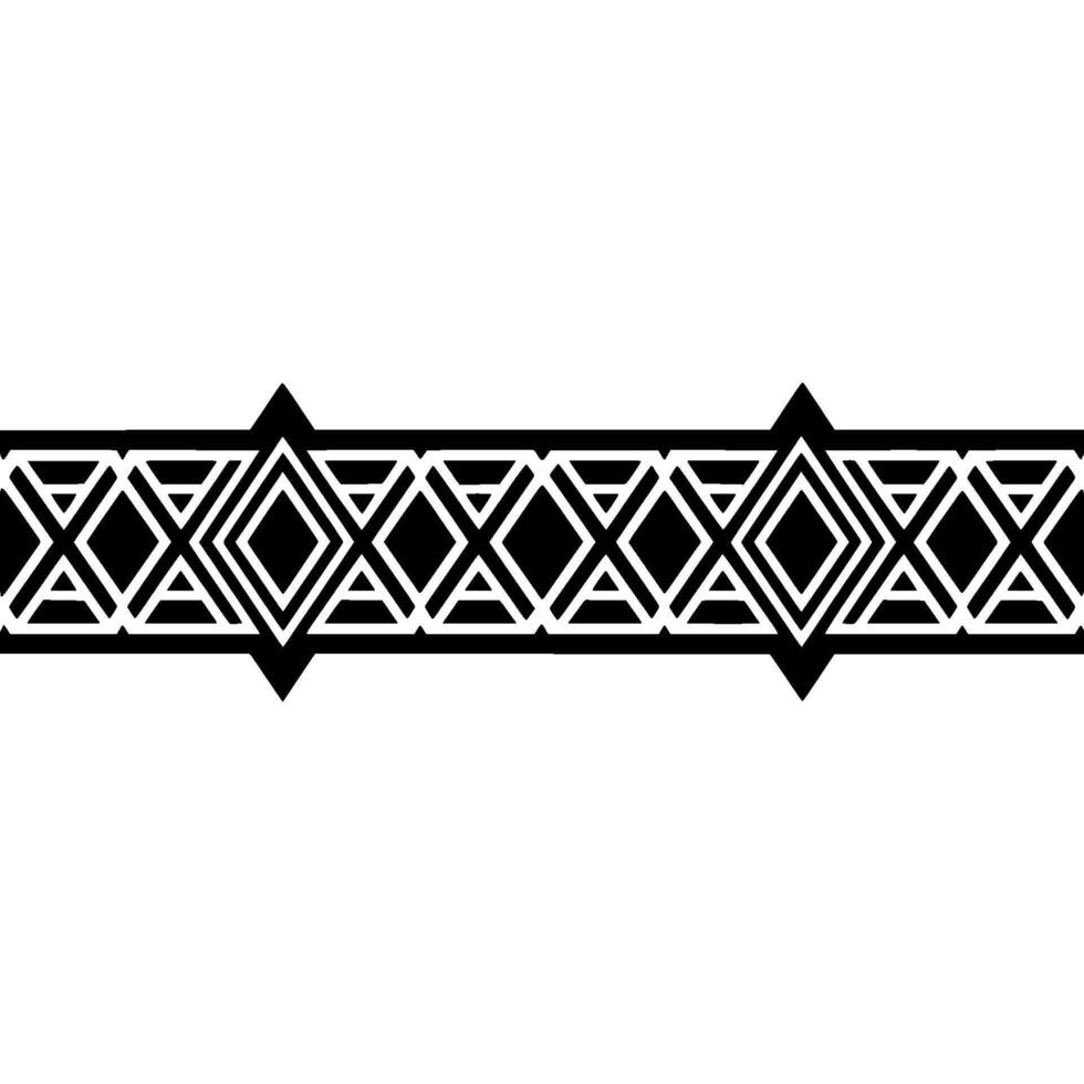 Geometric Deco Border, Minimalist Black White - Art deco vector