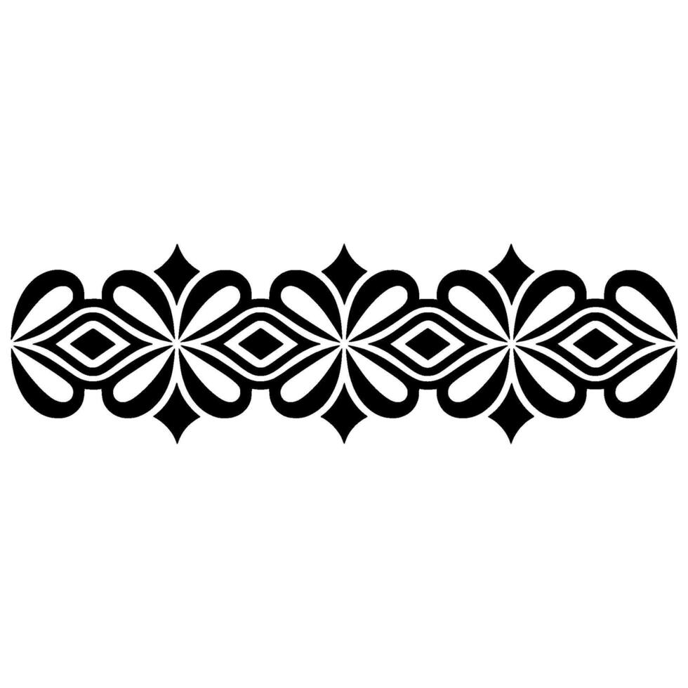 Geometric Border, Stylized Floral Pattern, Elegant vector