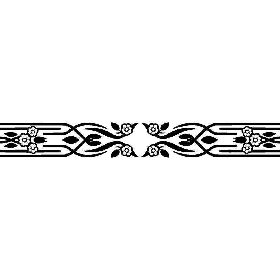 Elegant Floral Border, Vintage Element - Intricate vector