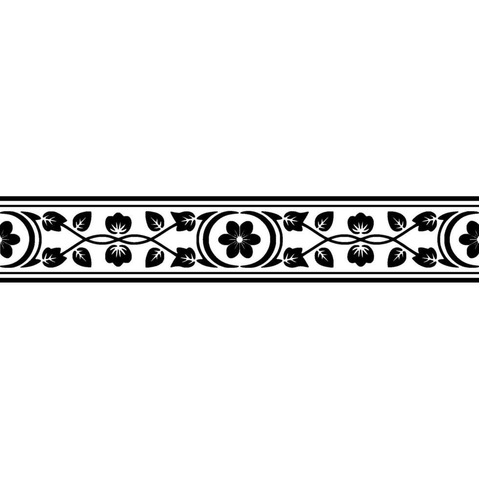 Elegant Floral Border, Vintage , Decorative Element, alternate version 222 vector