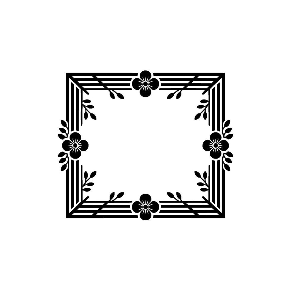 Art Deco Floral Frame Elegant Vintage, Pattern vector