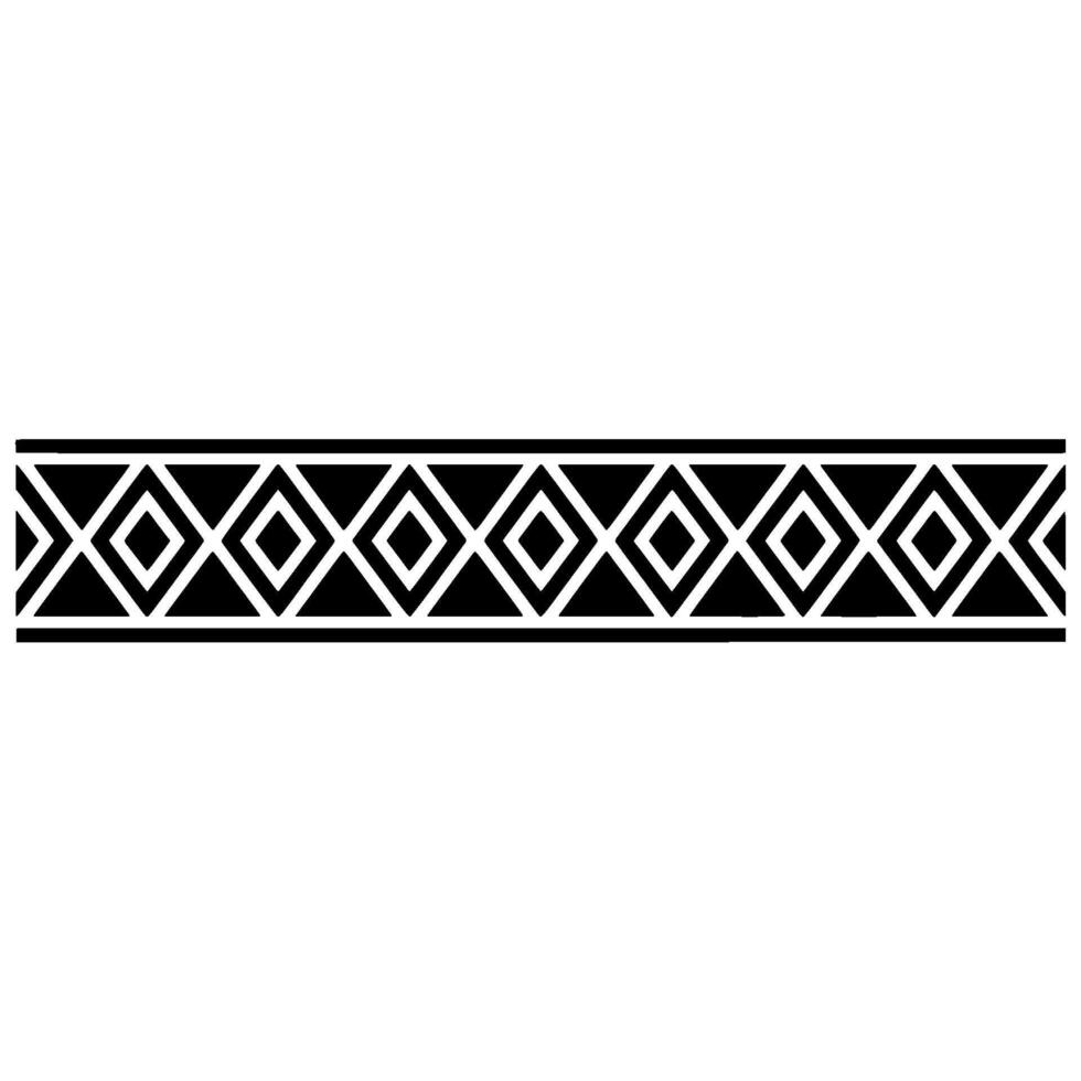 Geometric Deco Border, Black White Pattern, Monochrome vector