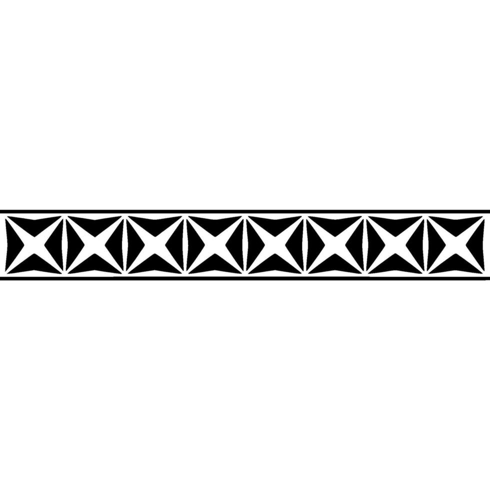 Geometric Border, Stylized Black White Pattern, Minimalist vector