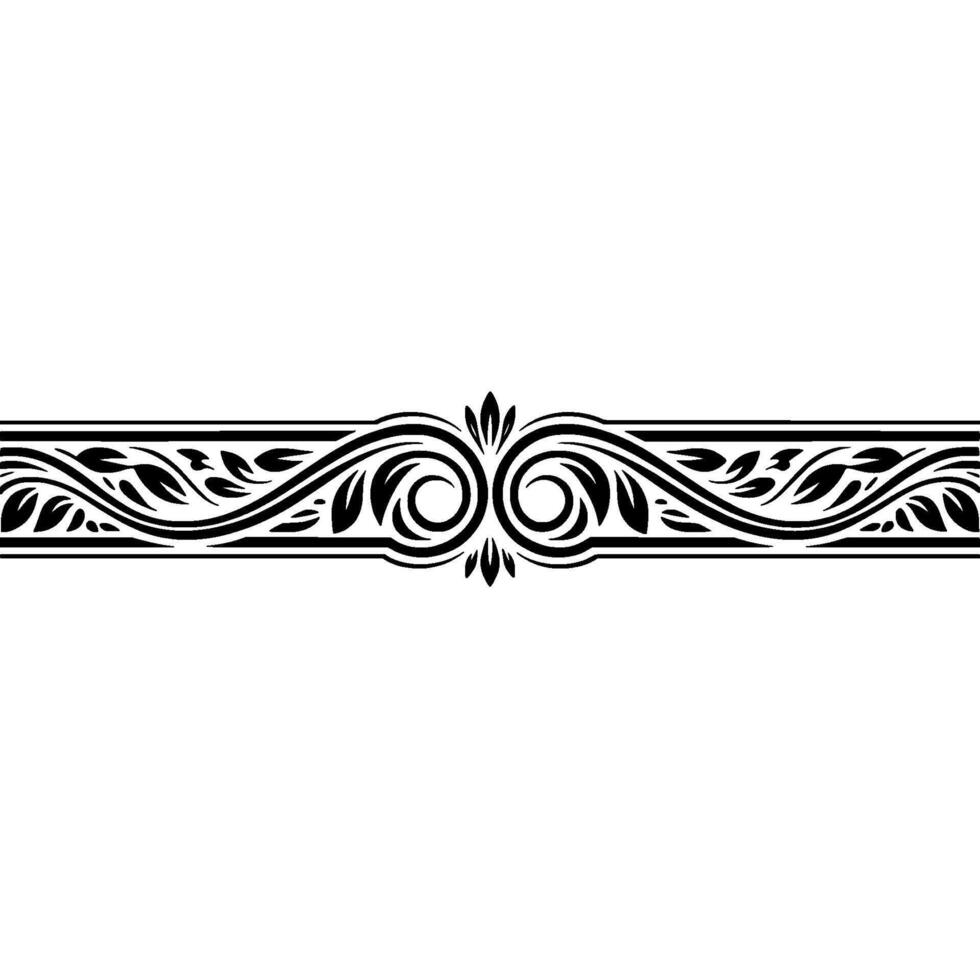 Elegant Floral Border, Vintage Element, alternate version 35 vector