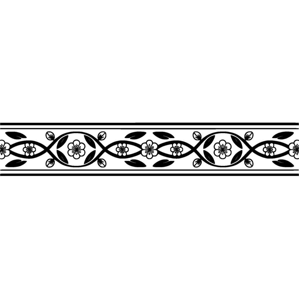 Elegant Floral Border, Vintage , Decorative Element, alternate version 225 vector