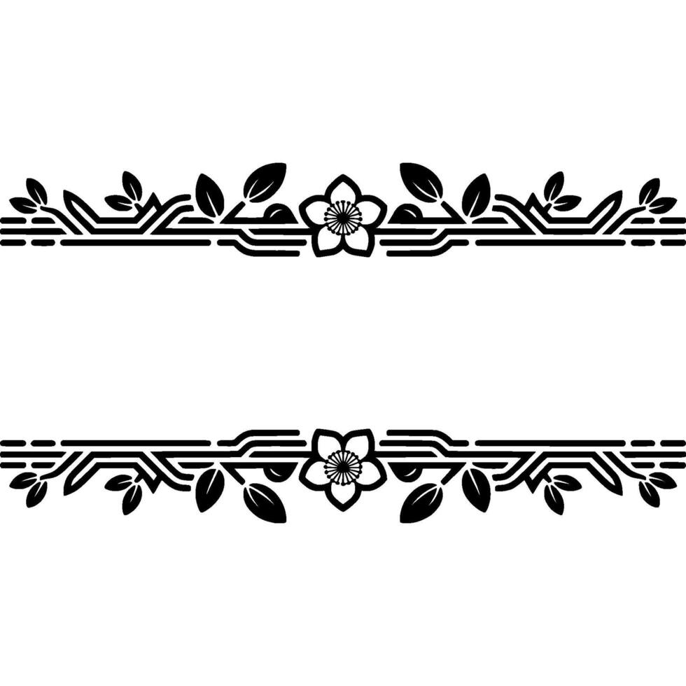 Elegant Floral Border, Vintage , Decorative Element, alternate version 227 vector