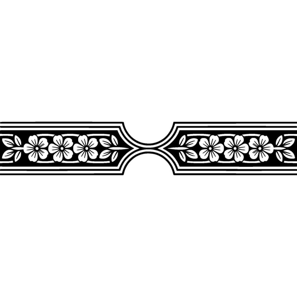Elegant Floral Border, Vintage Element, alternate version 37 vector