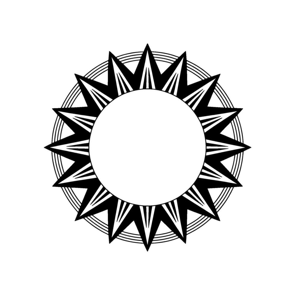 Geometric Sunburst, Minimalist , Circular Symmetry, Abstract vector