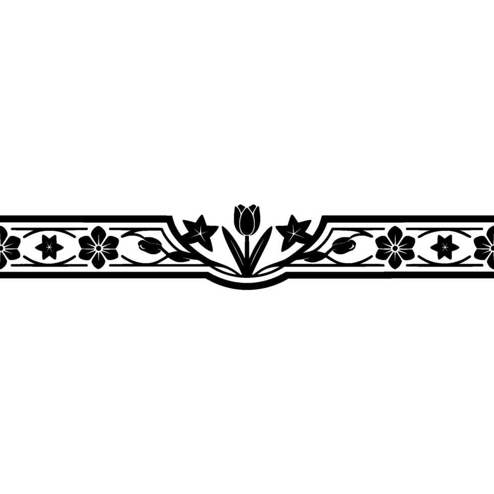 Art Nouveau Floral Border Elegant Decorative Element vector
