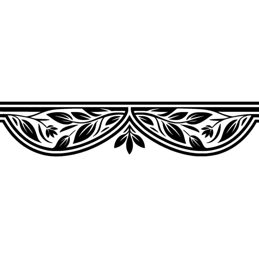 Elegant Botanical Border, Vintage Element - Seamless vector