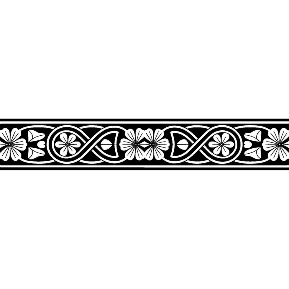 Intricate Celtic Border, Elegant Ornamentation, Vintage - Floral vector