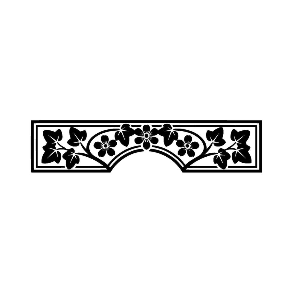 Ornate Black Ivy Border, Victorian vector