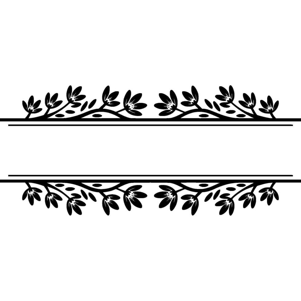 Elegant Botanical Border, Minimalist - Line vector