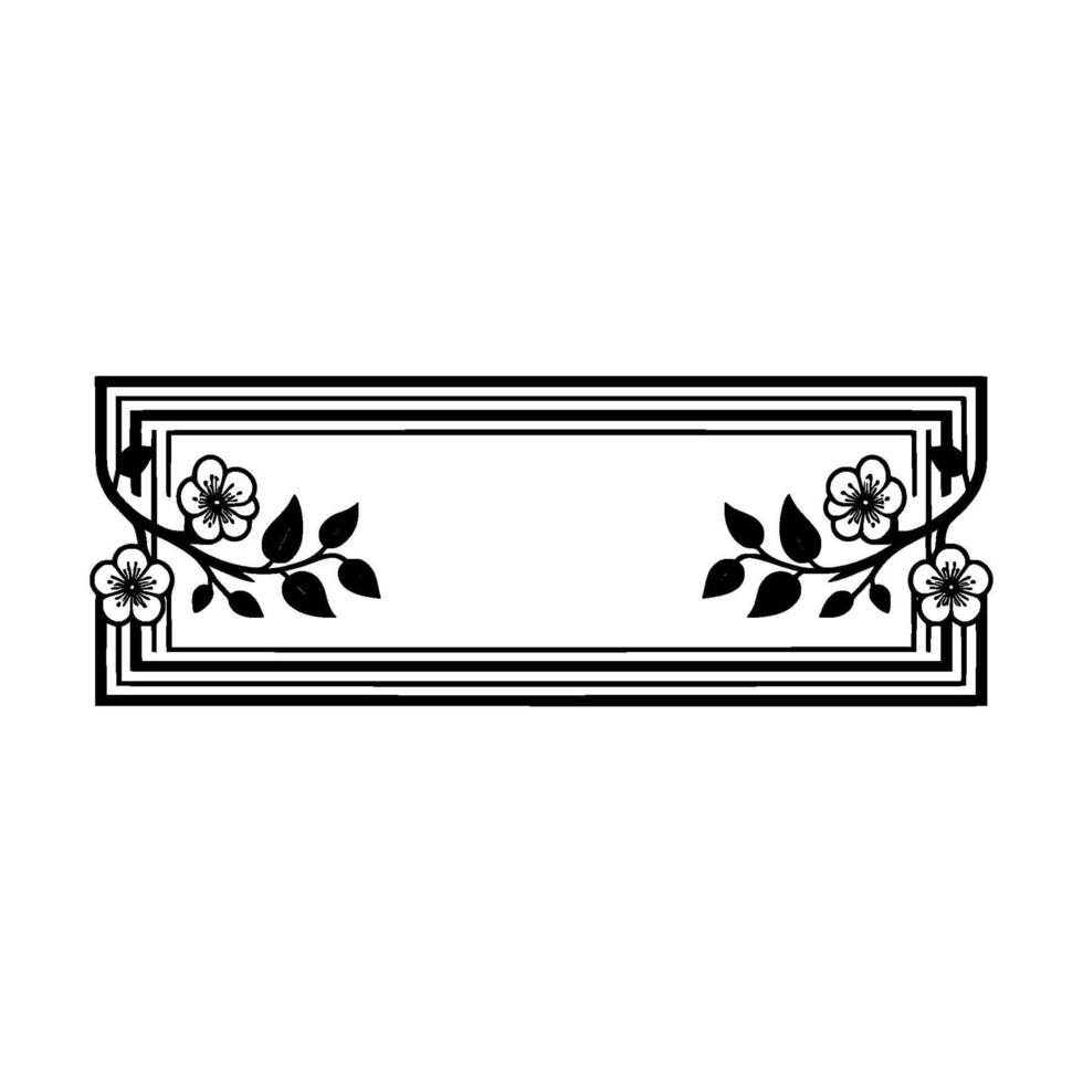 Art Deco Floral Border, Elegant , Vintage Motif, Frame vector