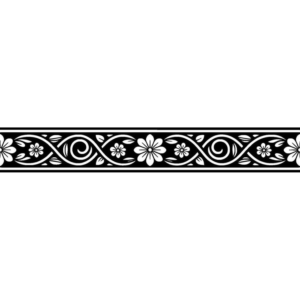 Elegant Floral Border, Vintage , Decorative Element, alternate version 237 vector