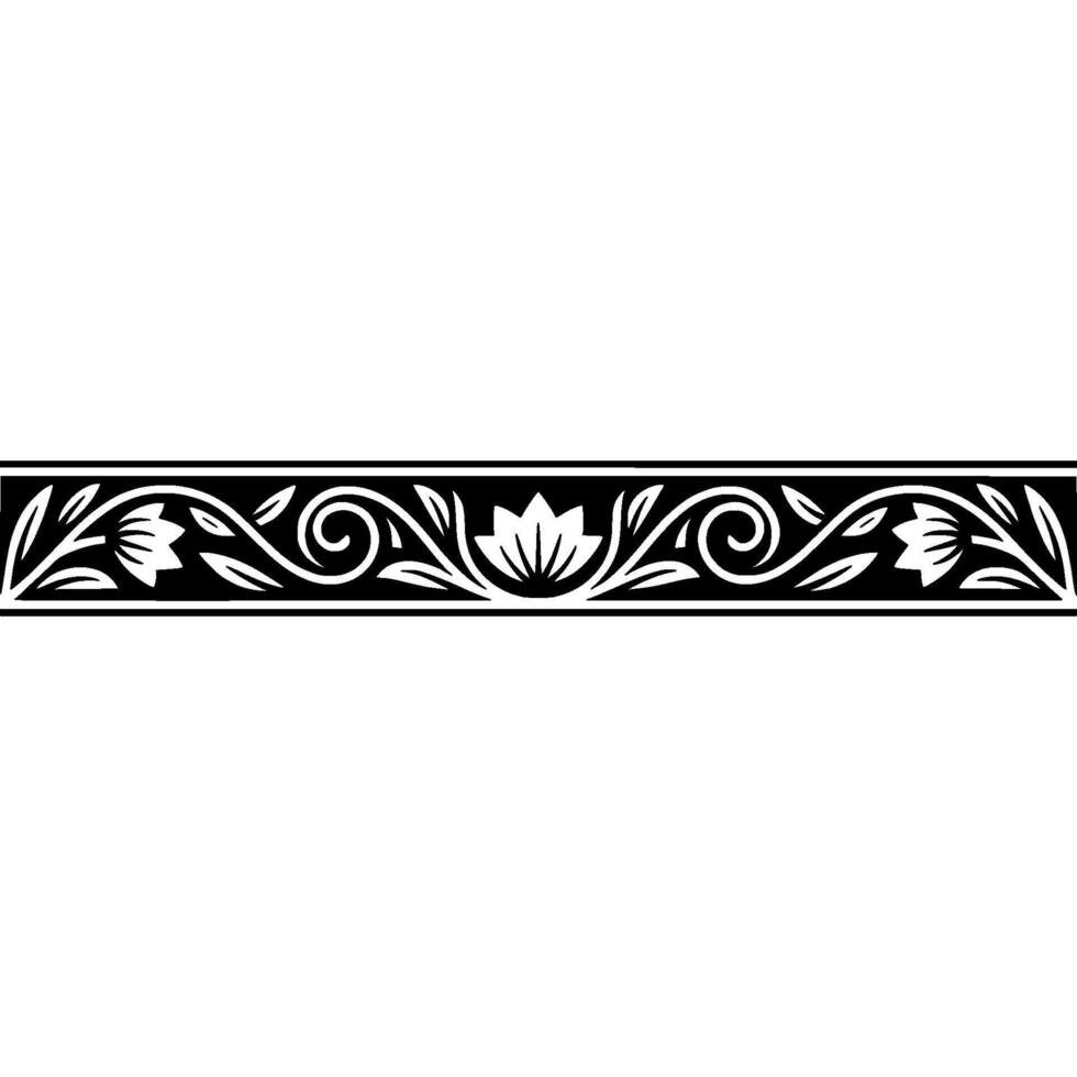 Elegant Floral Border, Vintage Style, Decorative Element, Accent vector