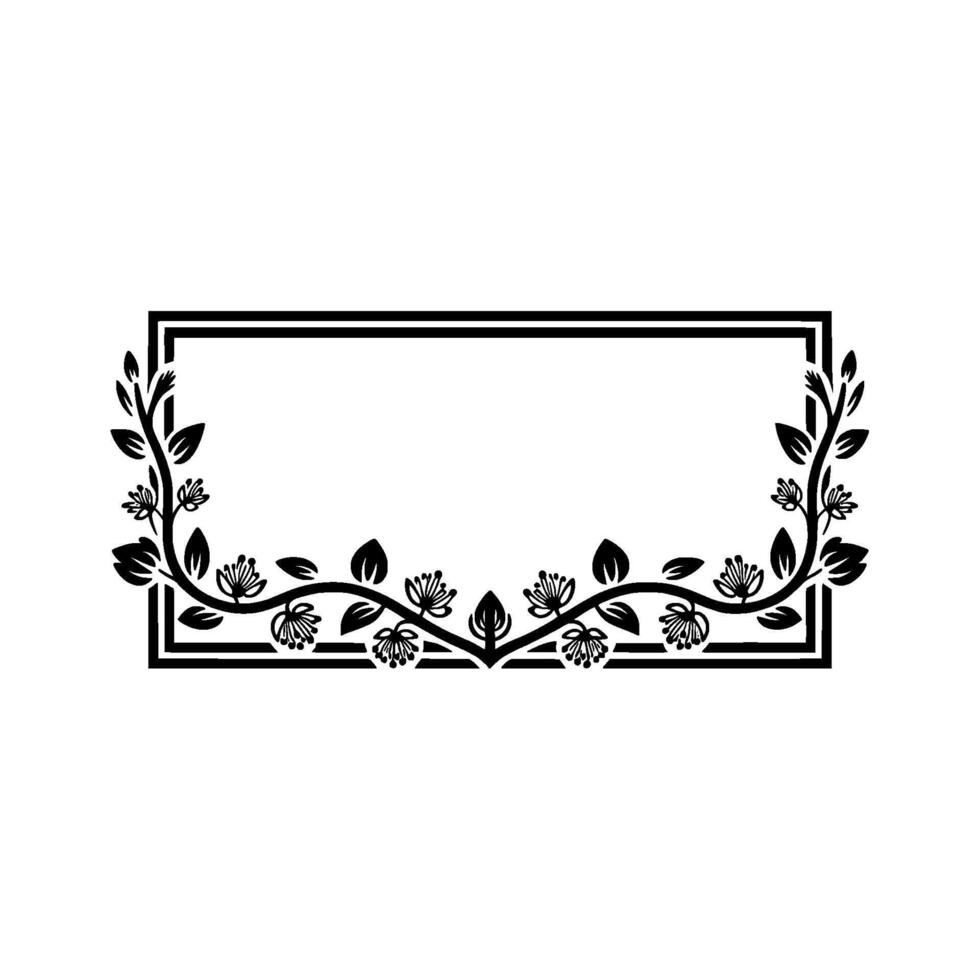 Elegant Botanical Frame, Vintage Style, Shadowed Backdrop vector