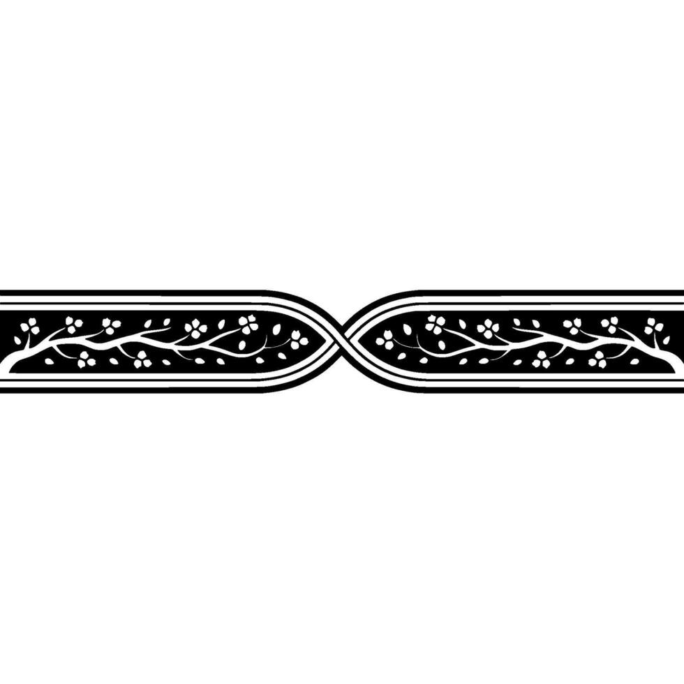 Elegant Floral Border, Art Nouveau Inspired, Cherry vector