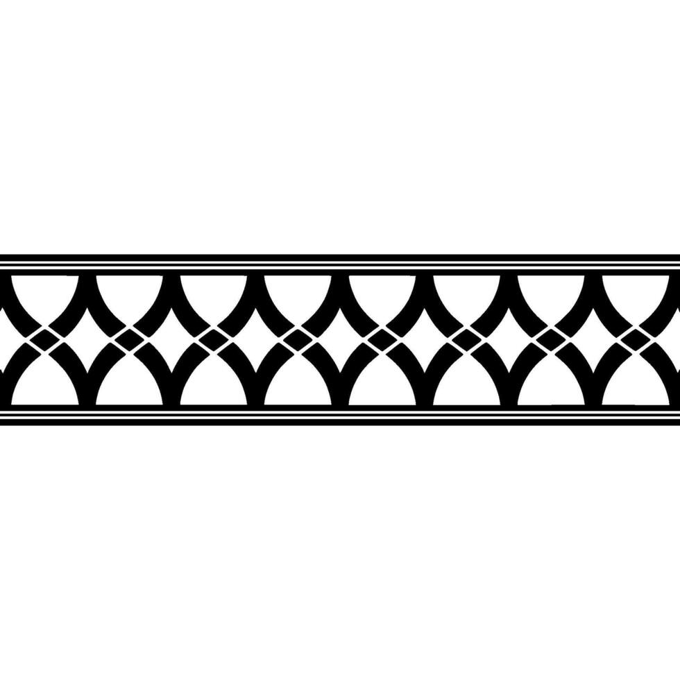 Geometric Black and White Border, Art Deco Style - Pattern vector