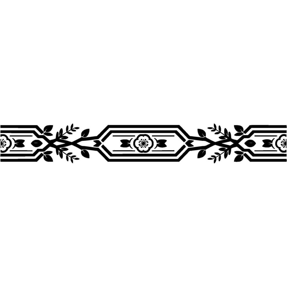 Art Deco Floral Border Elegant Decorative Element - Ornament vector