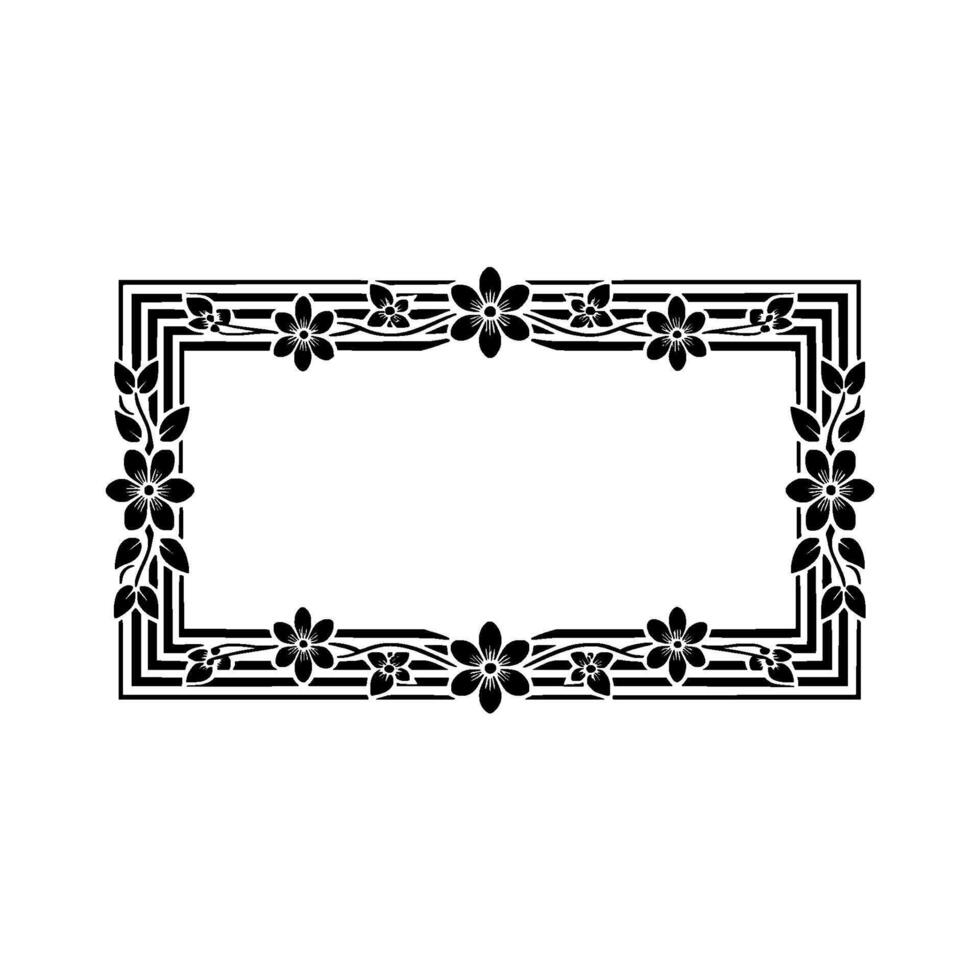 Elegant Floral Frame Vintage Decorative Border vector