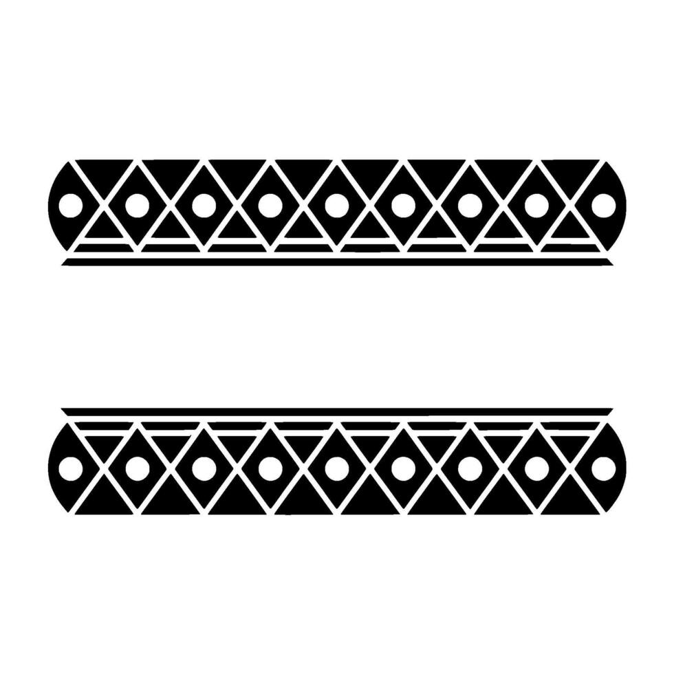 Geometric Deco Border, Stylized Black Grey Pattern vector