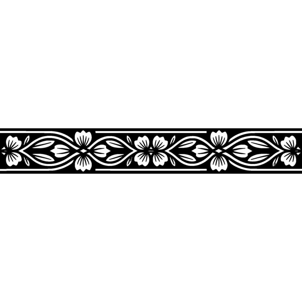 Elegant Floral Border, Vintage Style, Decorative Element, alternate version 18 vector